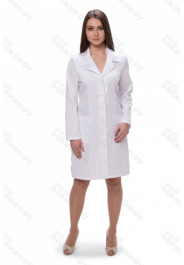 Халат медицинский женский (длинный рукав, на кнопках) 219