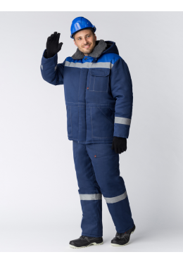 Костюм зимний Легион-Ультра СОП (Смесовая, 210) брюки, темно-синий/васильковый
