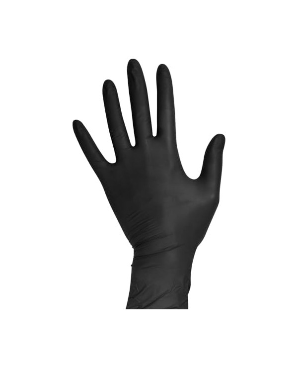 Нитриловые перчатки AVIORA, черные, 4 гр., размер M, 100 шт. 
