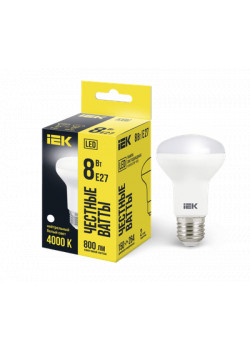 Лампа светодиодная Eco 8Вт R63 4000К нейтр. бел. E27 720лм 230-240В IEK LLE-R63-8-230-40-E27