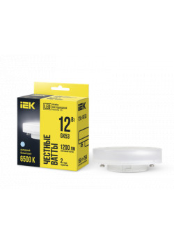 Лампа светодиодная T75 таблетка 12Вт 230В 6500К GX53 IEK