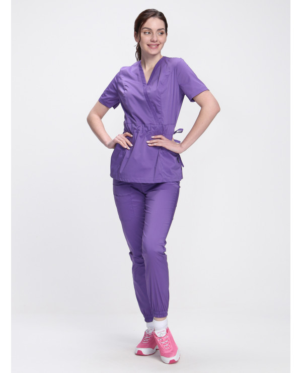 Костюм женский хирургический Модерн-004 (тк.Стрейч,120) MedLine, сиреневый