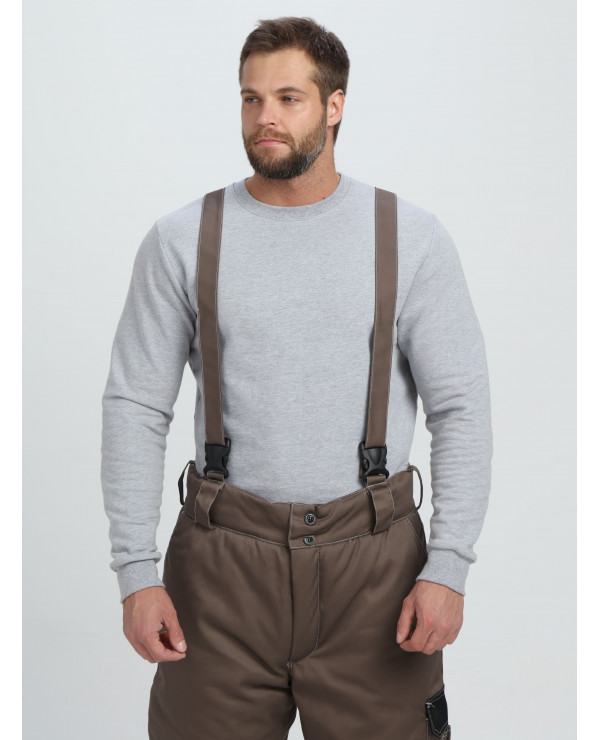 Костюм зимний Мега IMP (тк.Смесовая,240) брюки, коричневый/черный/бежевый