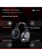 Тактические активные наушники Priboy Pro АШП-03