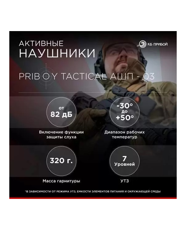 Тактические активные наушники Priboy Pro АШП-03