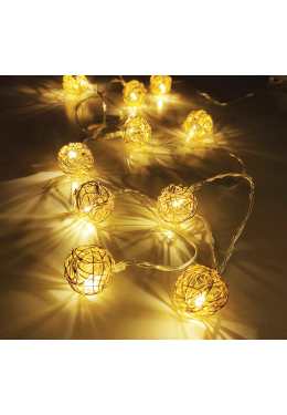 Светодиодная гирлянда Feron CL594 линейная интерьерная Золотые шарики
