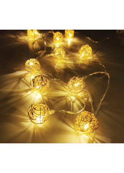 Светодиодная гирлянда Feron CL594 линейная интерьерная Золотые шарики